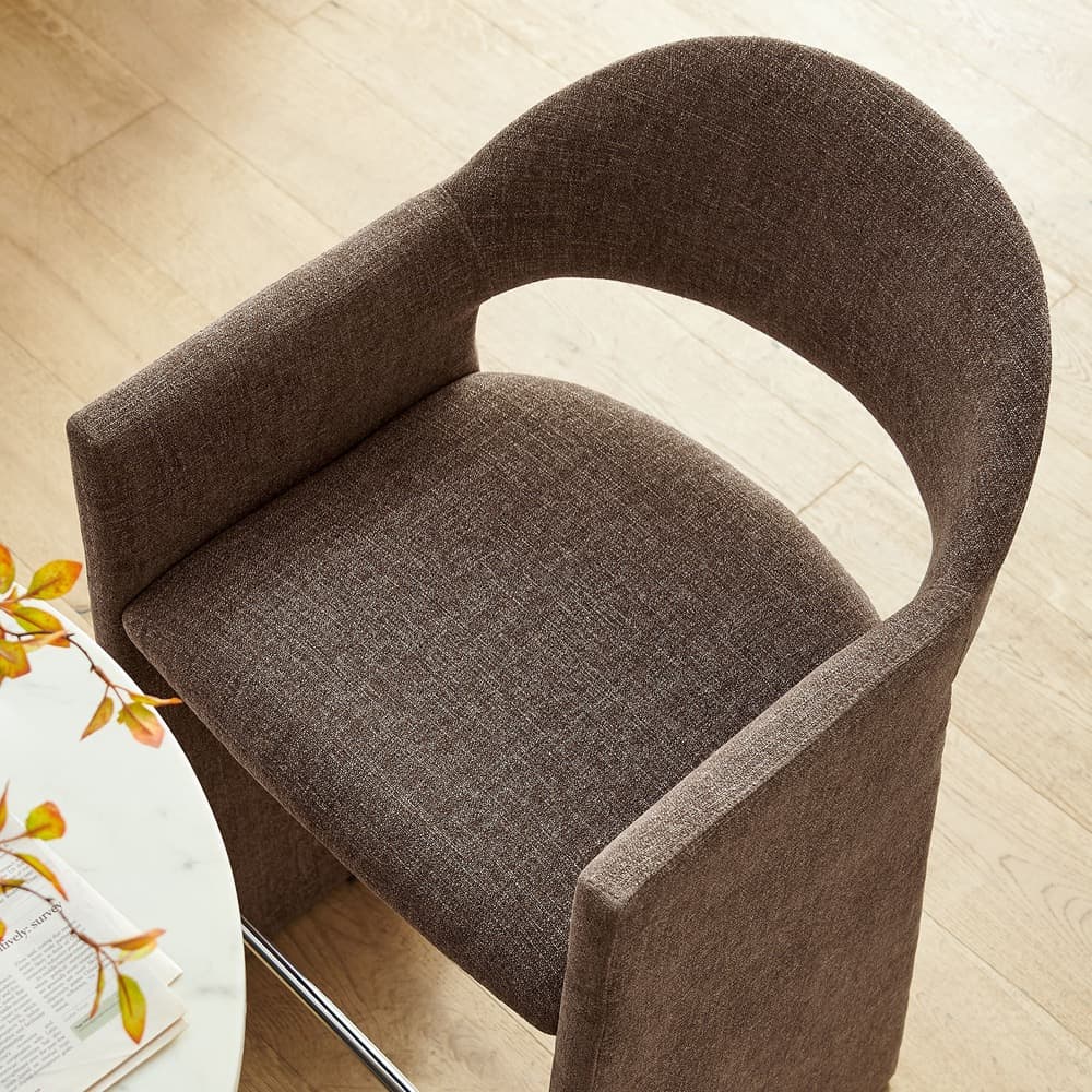 Talia 41 Inch Upholstered Fabric Bar Stool by Modway - Image 9
