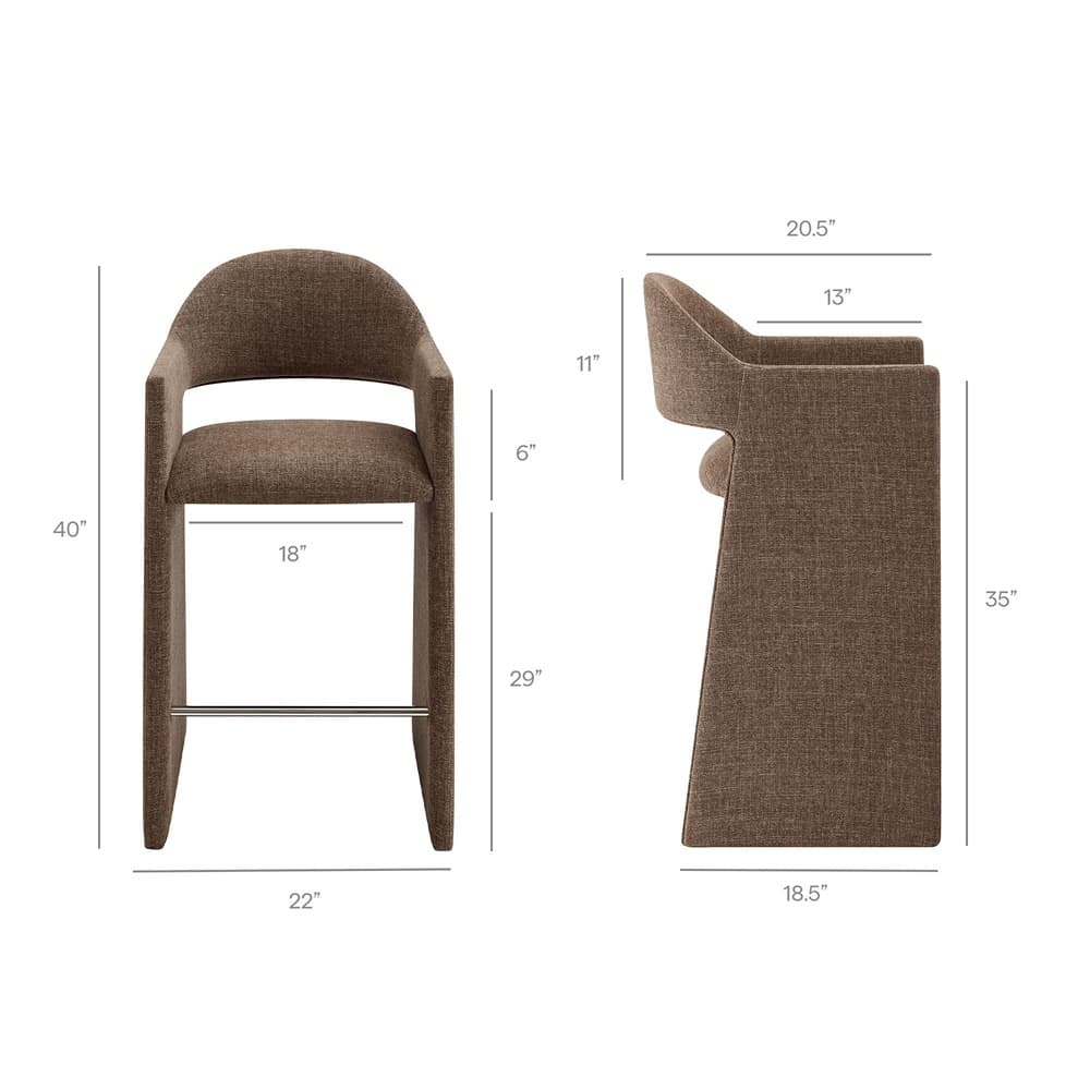 Talia 41 Inch Upholstered Fabric Bar Stool by Modway - Image 3