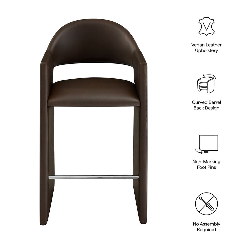 Talia 41 Inch Vegan Leather Bar Stool by Modway - Image 2