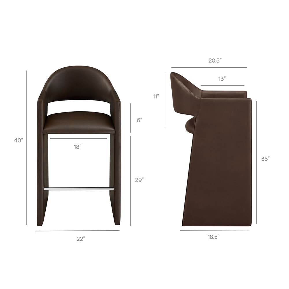 Talia 41 Inch Vegan Leather Bar Stool by Modway - Image 3
