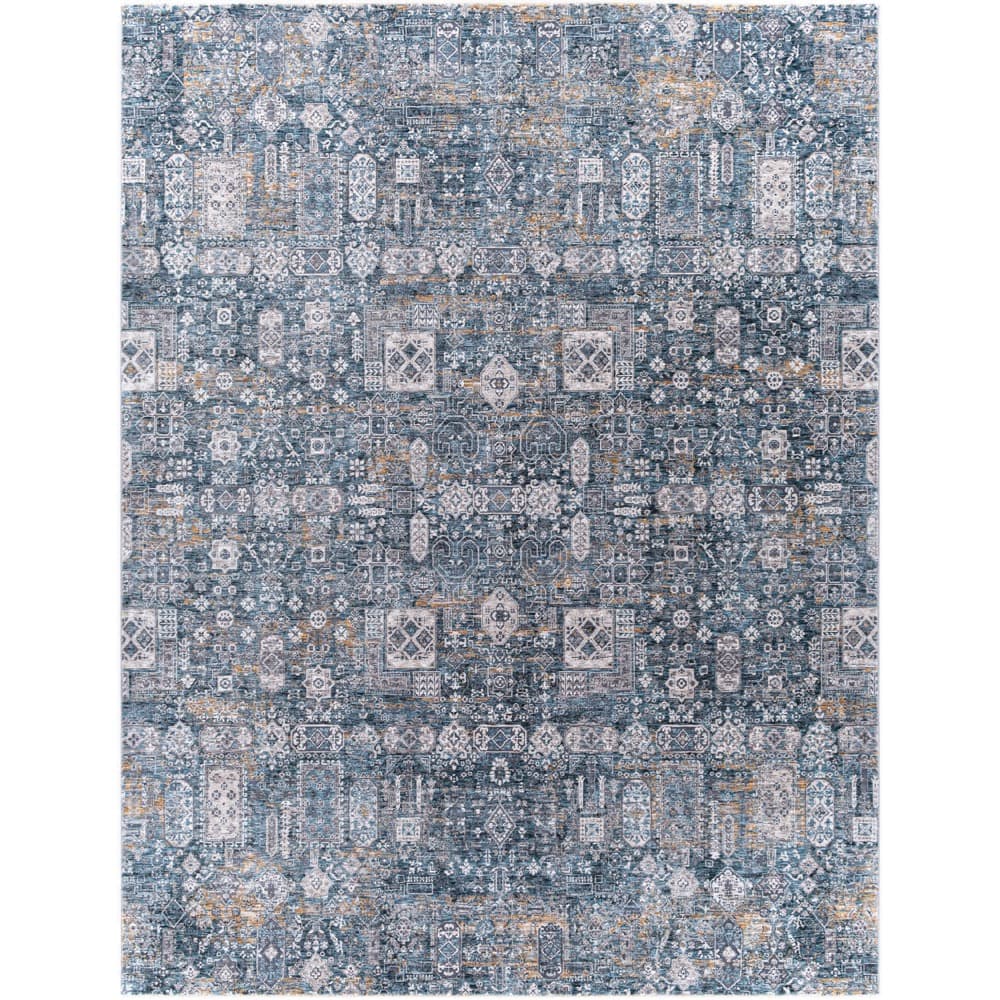 Cardiff Blue Machine Woven Rug by Livabliss