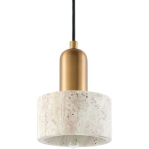 Cavertine Metallic Brass Pendant by Livabliss