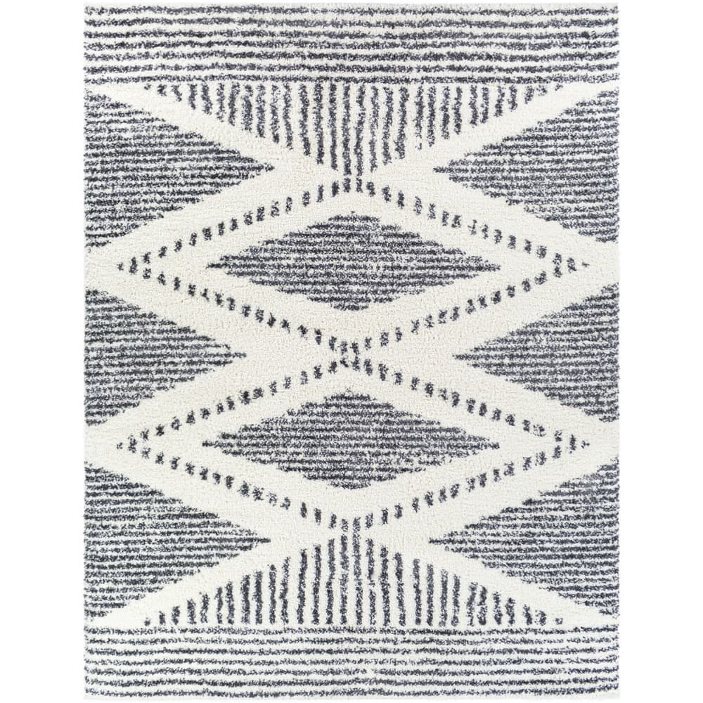 Deluxe Shag Black Machine Woven Rug by Livabliss