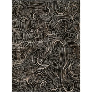 Grenelle Black Machine Woven Rug by Elle Decor for Livabliss