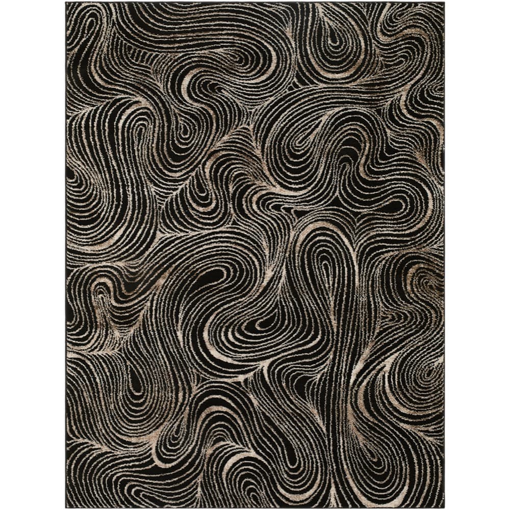 Grenelle Black Machine Woven Rug by Elle Decor for Livabliss