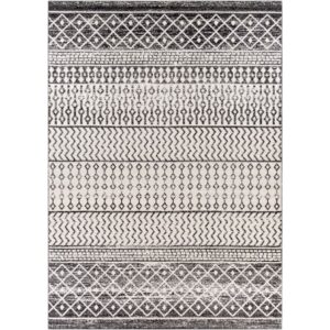 Elaziz Black Machine Woven Rug by Livabliss