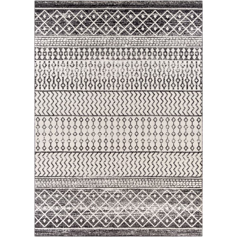 Elaziz Black Machine Woven Rug by Livabliss