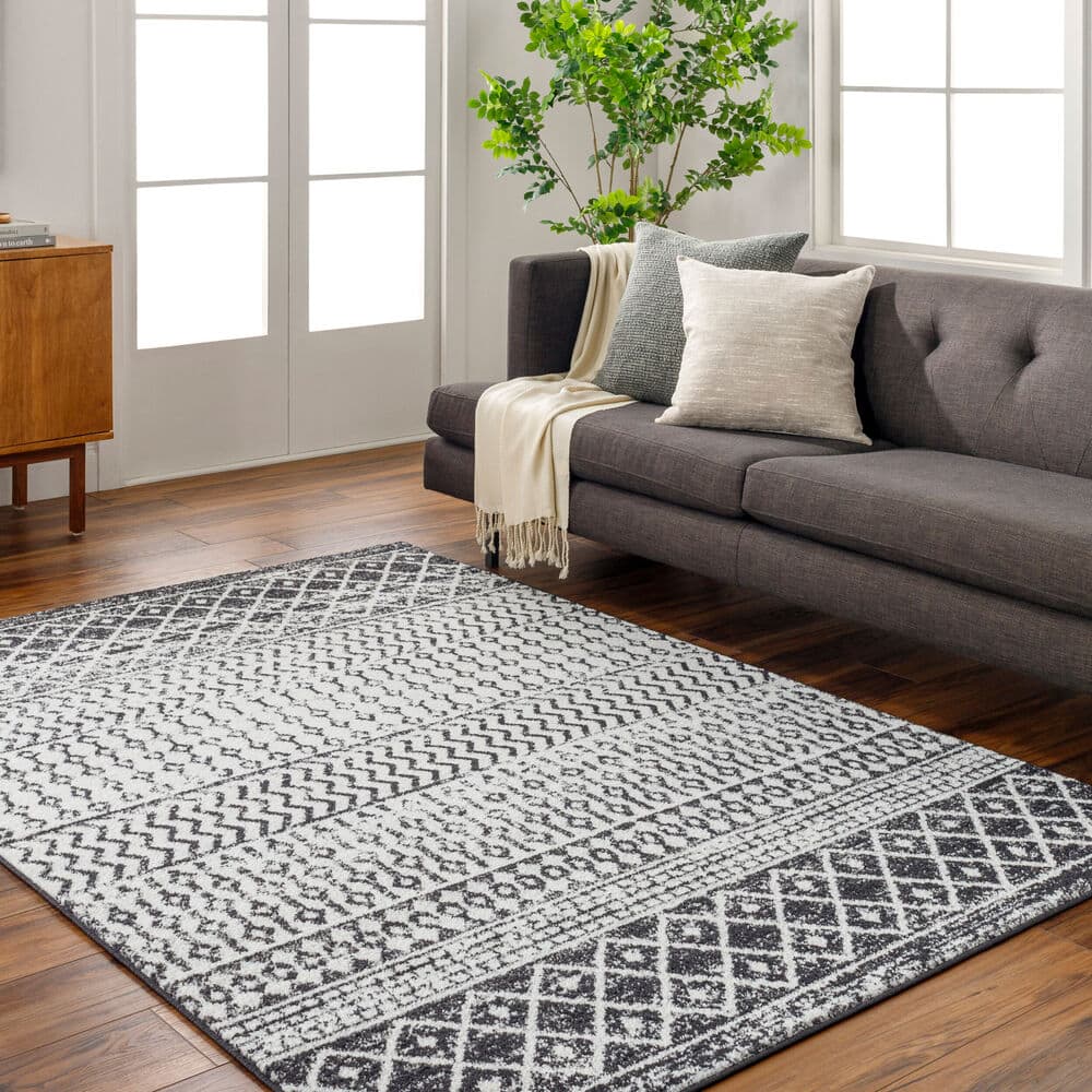 Elaziz Black Machine Woven Rug by Livabliss - Image 2