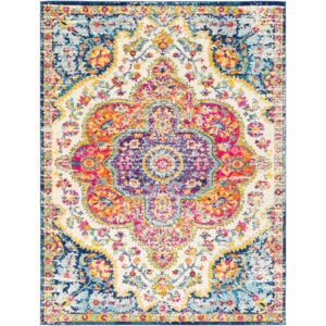 Elaziz Orange Machine Woven Rug by Livabliss