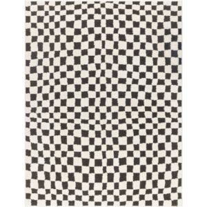 Freud Black Machine Woven Rug by Livabliss