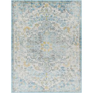 Harput Blue Machine Woven Rug by Livabliss