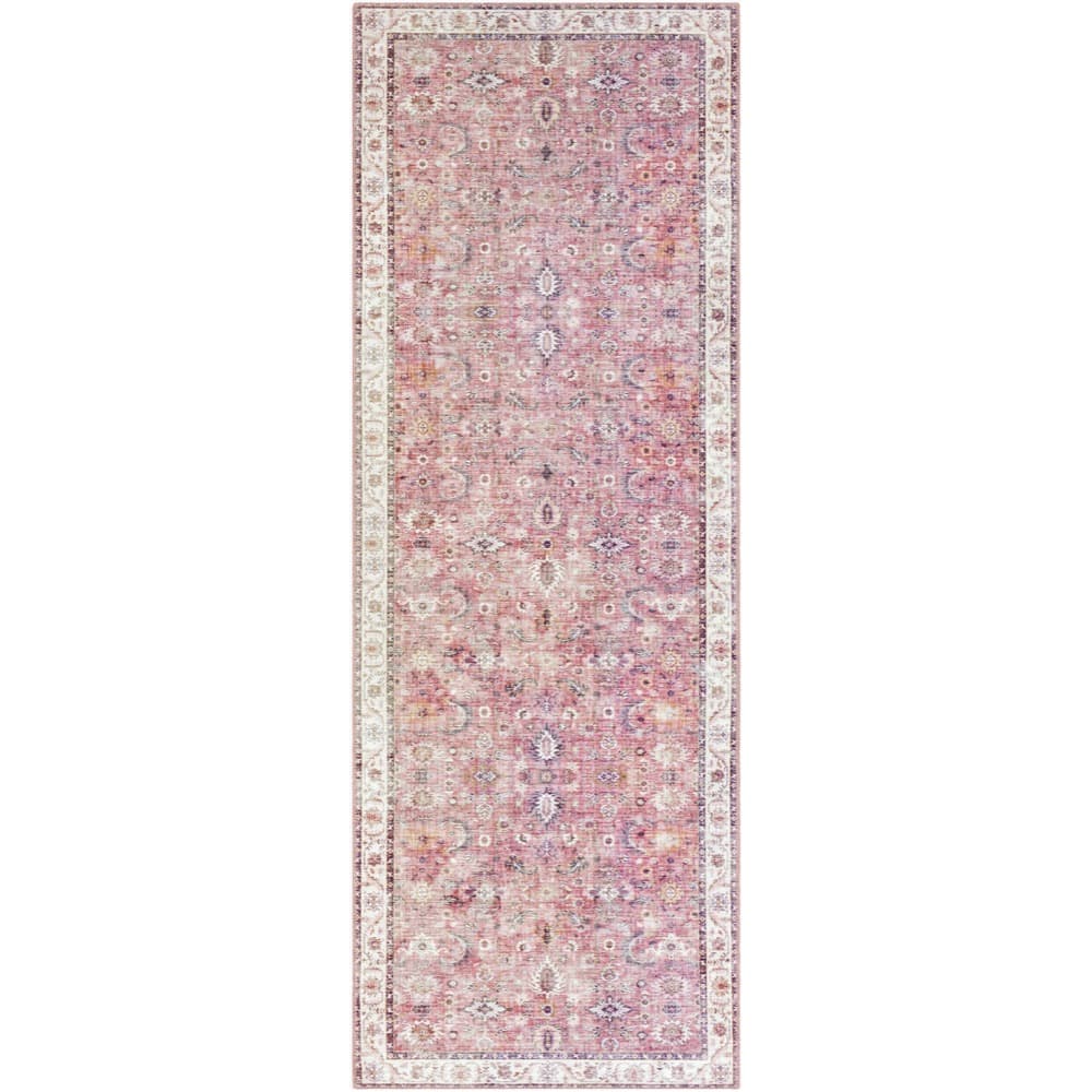 Iris Red Machine Woven Rug by Livabliss - Image 7