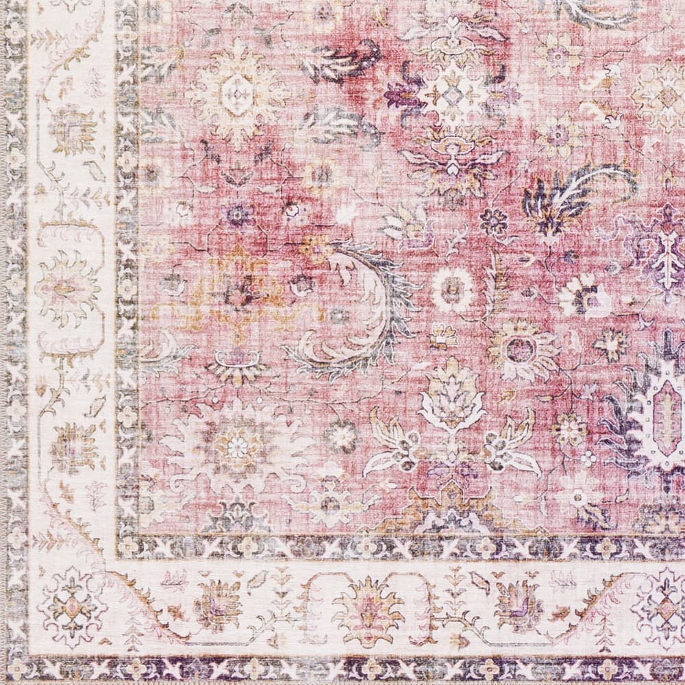 Iris Red Machine Woven Rug by Livabliss - Image 4