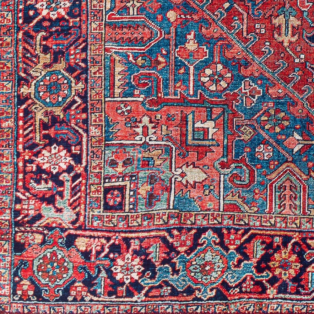 Iris Red Machine Woven Rug by Livabliss - Image 4