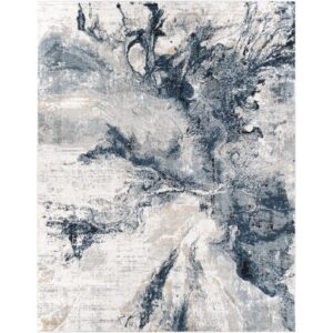 Jolie Dark Blue Machine Woven Rug by Livabliss