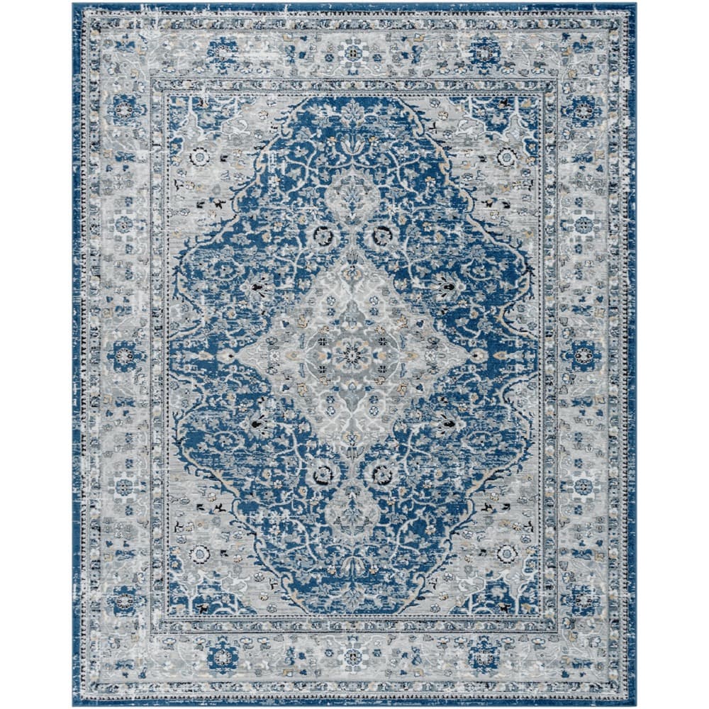 Jolie Dark Blue Machine Woven Rug by Livabliss