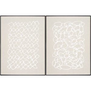 Lines Taupe Framed Art by Livabliss