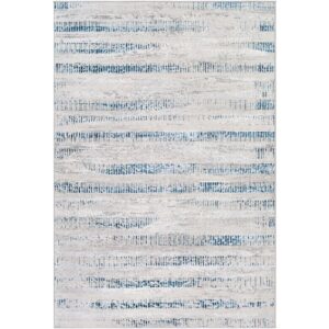 Lustro Dark Blue Machine Woven Rug by Livabliss