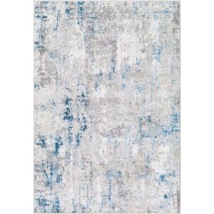 Lustro Dark Blue Machine Woven Rug by Livabliss