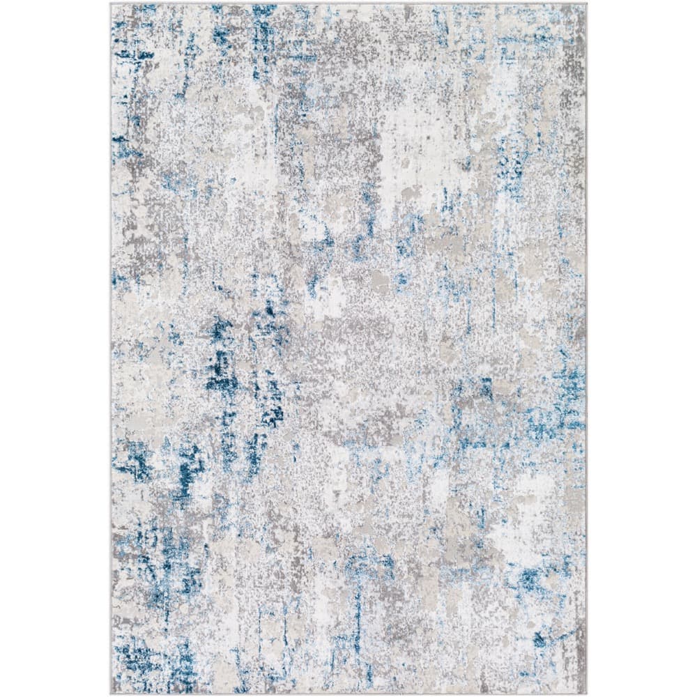 Lustro Dark Blue Machine Woven Rug by Livabliss