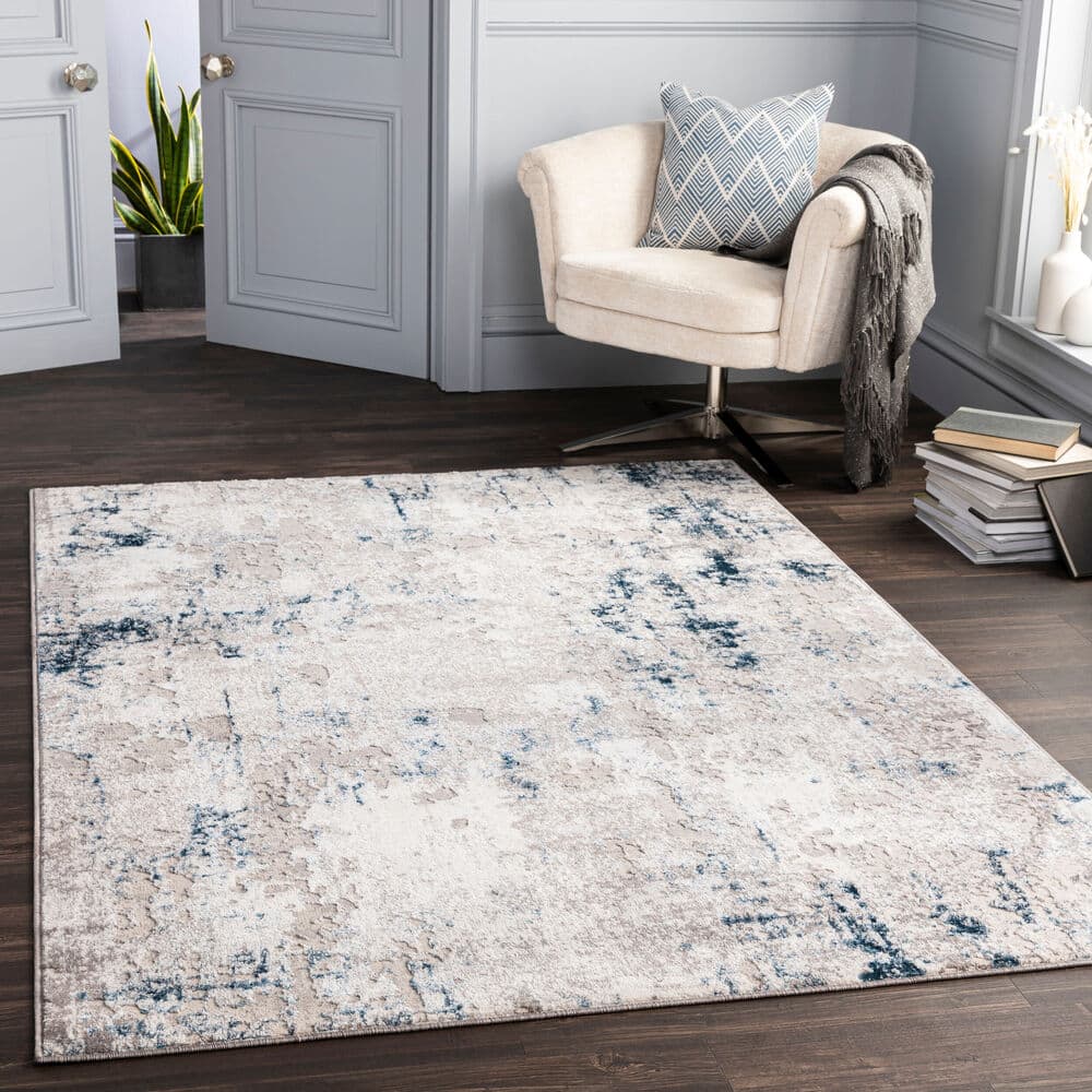 Lustro Dark Blue Machine Woven Rug by Livabliss - Image 2