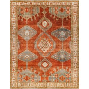 Lavable Red Machine Woven Rug by Livabliss