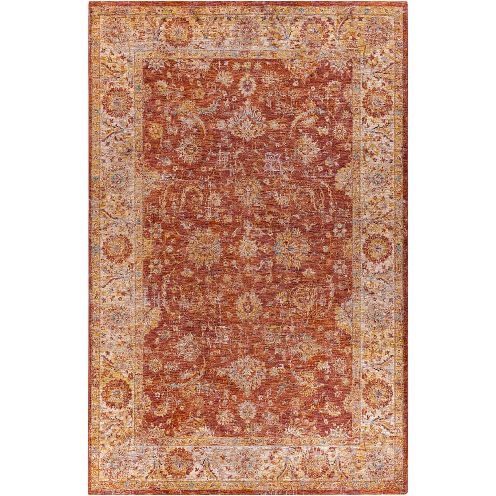 Mirabel Rust Machine Woven Rug by Livabliss - Image 6