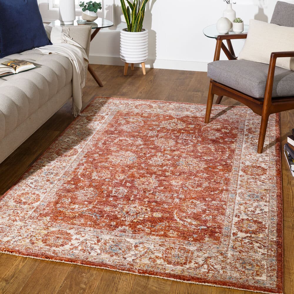 Mirabel Rust Machine Woven Rug by Livabliss - Image 2