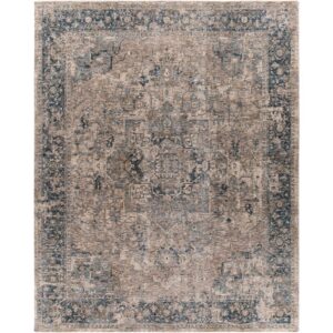 Mirabel Teal Machine Woven Rug by Livabliss