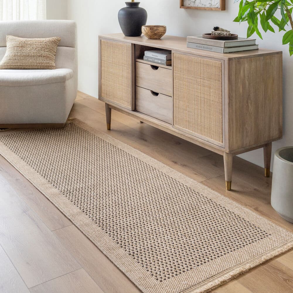 Mirage Tan Machine Woven Outdoor Rug by Livabliss - Image 2