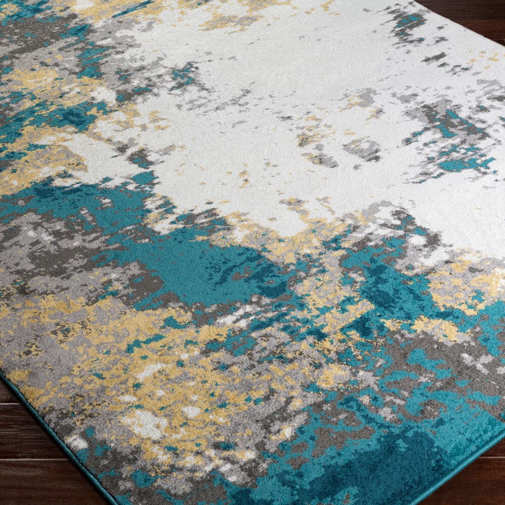 Pepin Blue Machine Woven Rug by Livabliss - Image 3