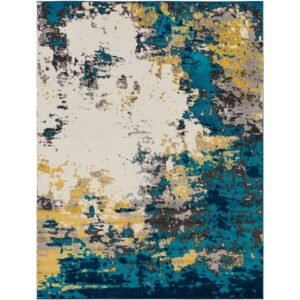 Pepin Blue Machine Woven Rug by Livabliss