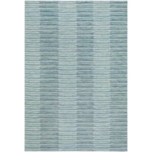 Patio Plus Teal Machine Woven Outdoor Rug by Livabliss