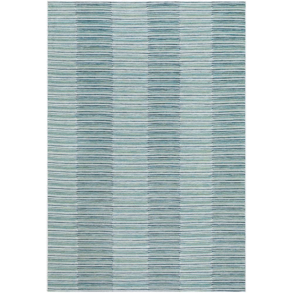 Patio Plus Teal Machine Woven Outdoor Rug by Livabliss