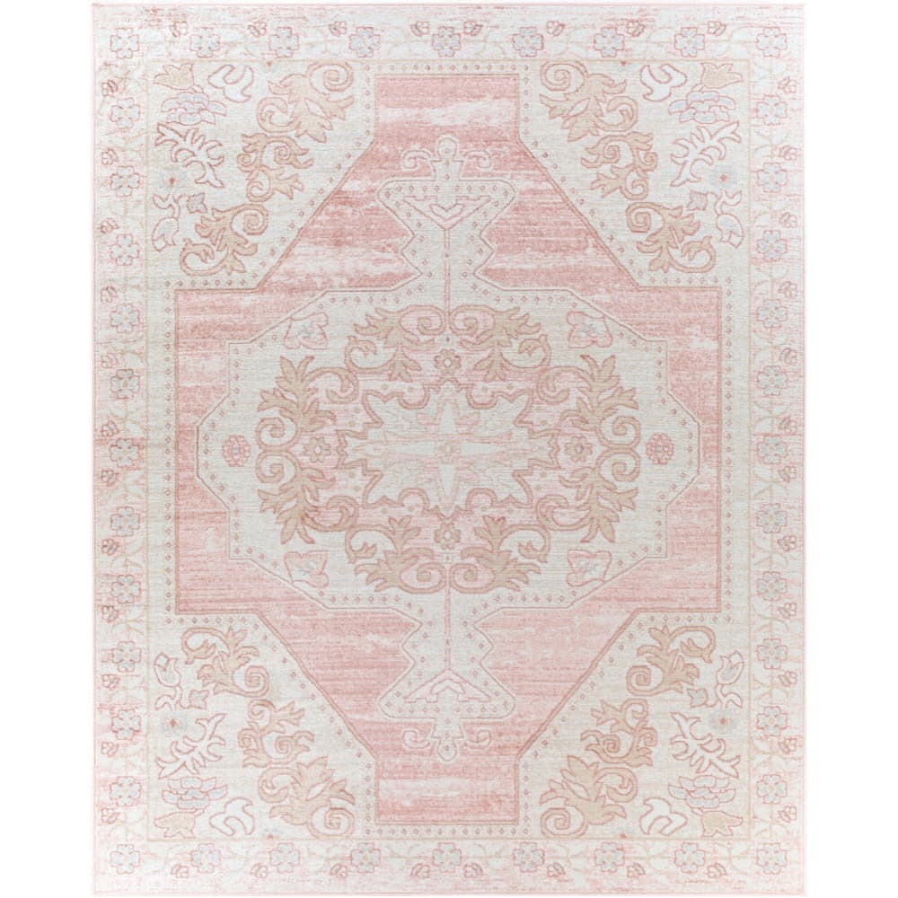 St Tropez Pale Pink Machine Woven Rug by Livabliss