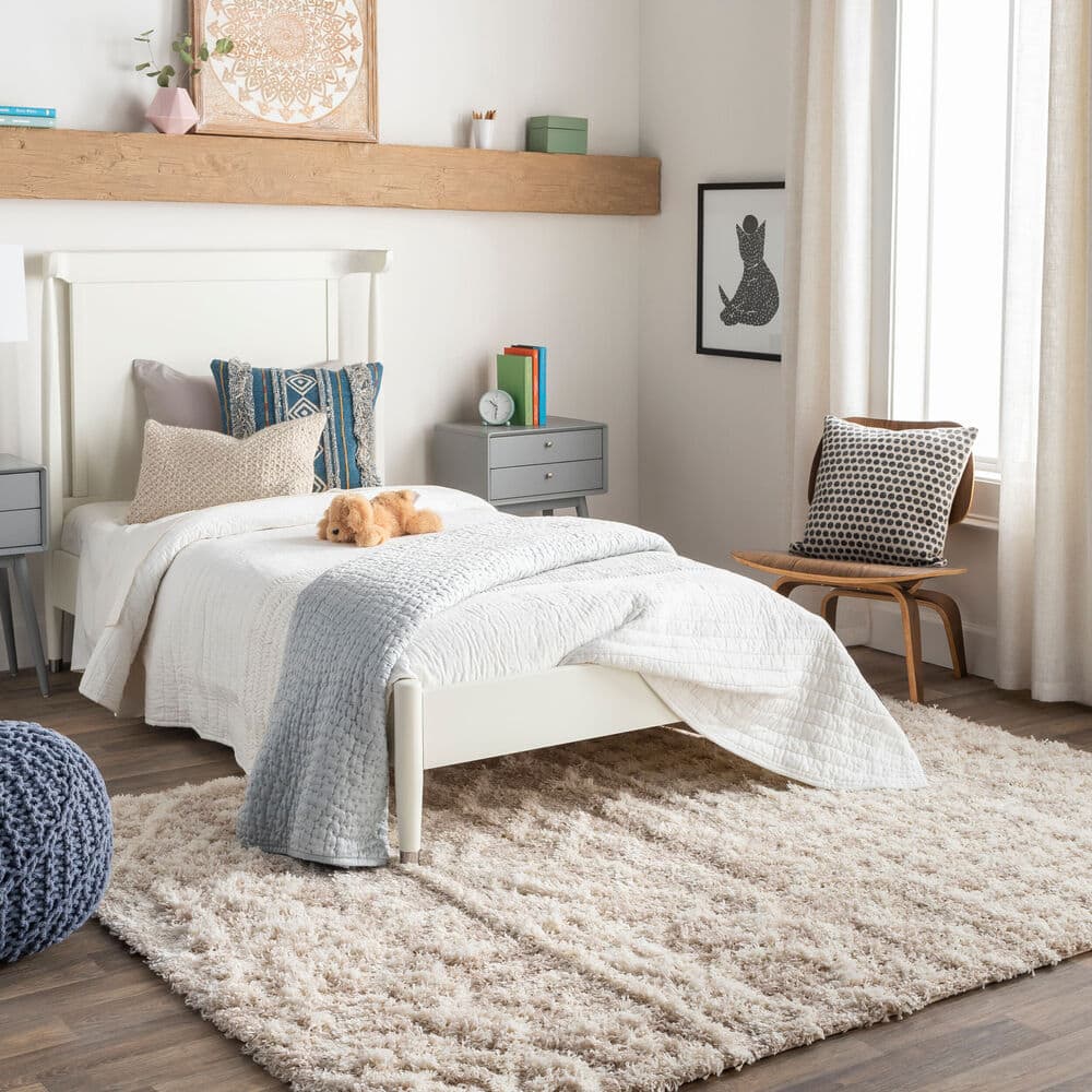 Urban Shag Beige Machine Woven Rug by Livabliss - Image 2