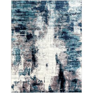 Wanderlust Blue Machine Woven Rug by Livabliss