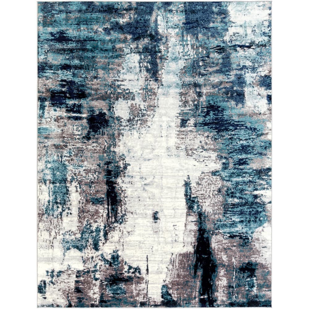 Wanderlust Blue Machine Woven Rug by Livabliss