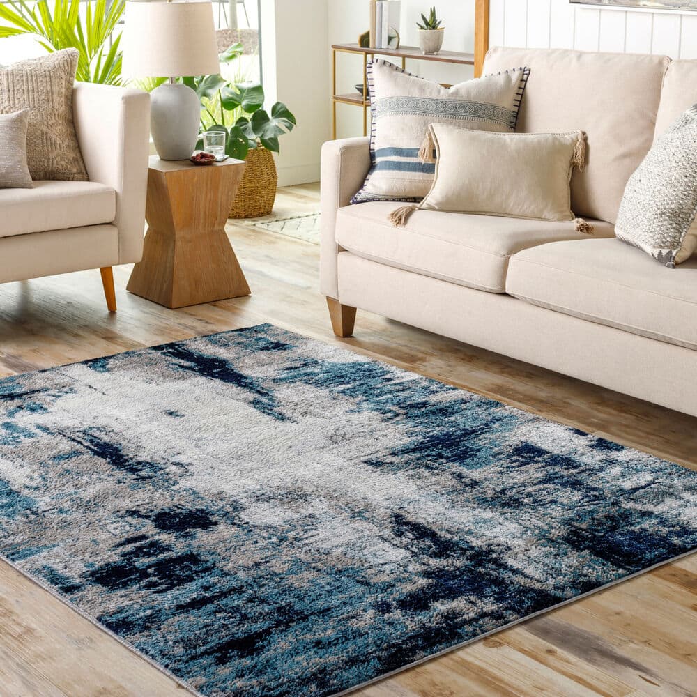 Wanderlust Blue Machine Woven Rug by Livabliss - Image 2