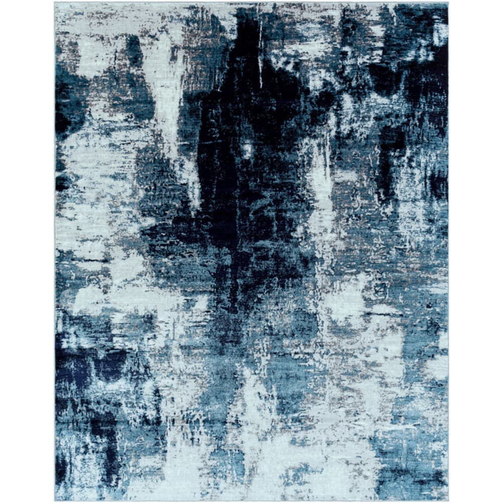 Wanderlust Blue Machine Woven Rug by Livabliss