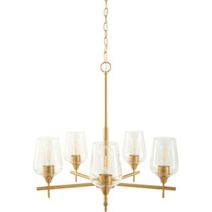 Yueva Metallic Brass Chandelier by Livabliss