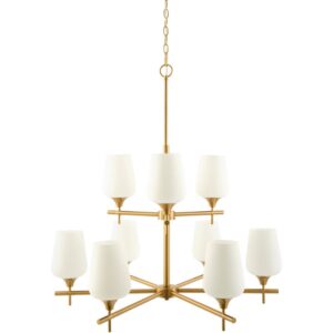 Yueva Metallic Brass Chandelier by Livabliss
