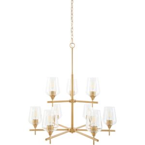 Yueva Metallic Brass Chandelier by Livabliss