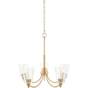 Yueva Metallic Brass Chandelier by Livabliss