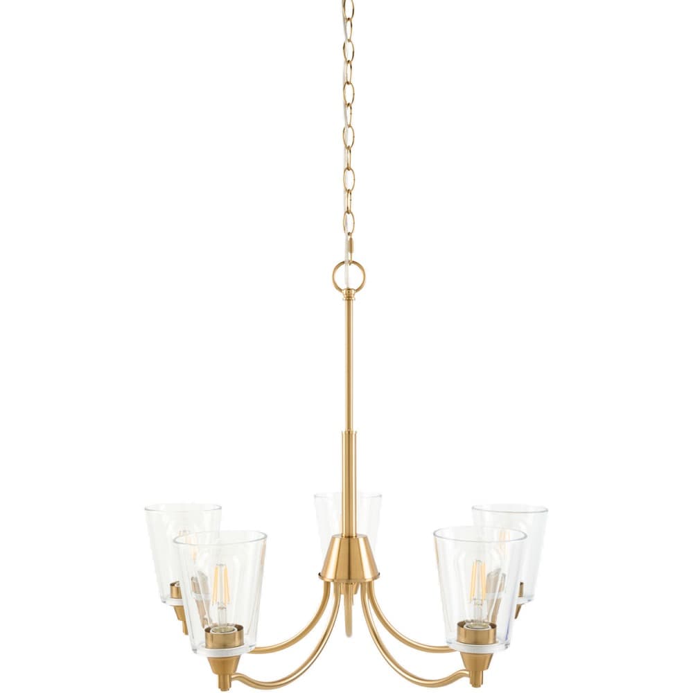 Yueva Metallic Brass Chandelier by Livabliss