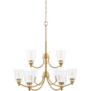 Yueva Metallic Brass Chandelier by Livabliss