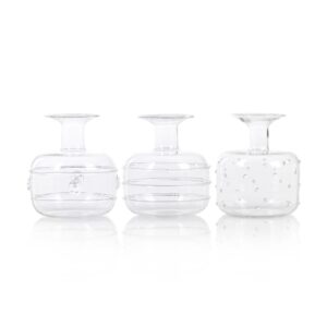 Unique Glasses Vases in Assorted Styles Set of 3 by Zodax