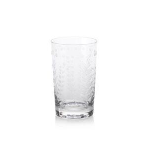 Spring Leaves Cut Design Highball Glasses Set of 4 by Zodax
