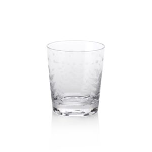 Spring Leaves Cut Design Double Old Fashioned Glasses Set of 4 by Zodax
