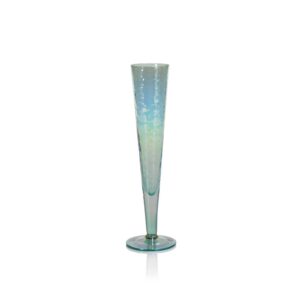 Aperitivo Slim Champagne Flutes in Luster Blue Set of 4 by Zodax